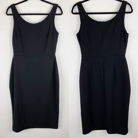 Betsey‎ Johnson Black Knit Basic Fitted Body Con Sleeveless Tank Dress Women 8 - Picture 1 of 7
